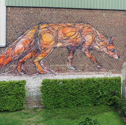 street art renard Dzia à Etterbeek