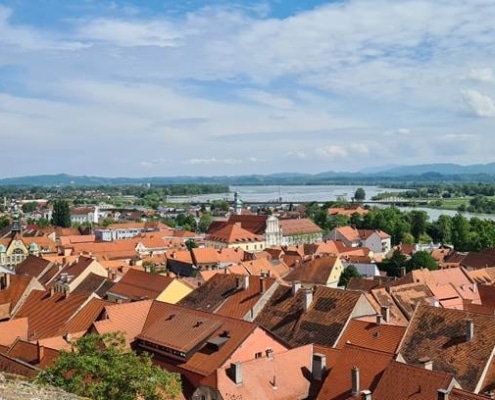 Vue du château de Ptuj en Slovénie