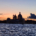 coucher de soleil sur la basilique Santa Maria della Salute à Venise