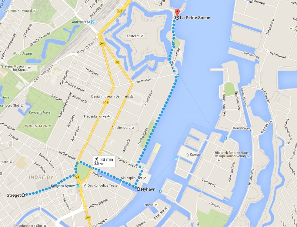 Strøget vers La Petite Sirène Langelinie 2100 København Ø Danemark – Google Maps